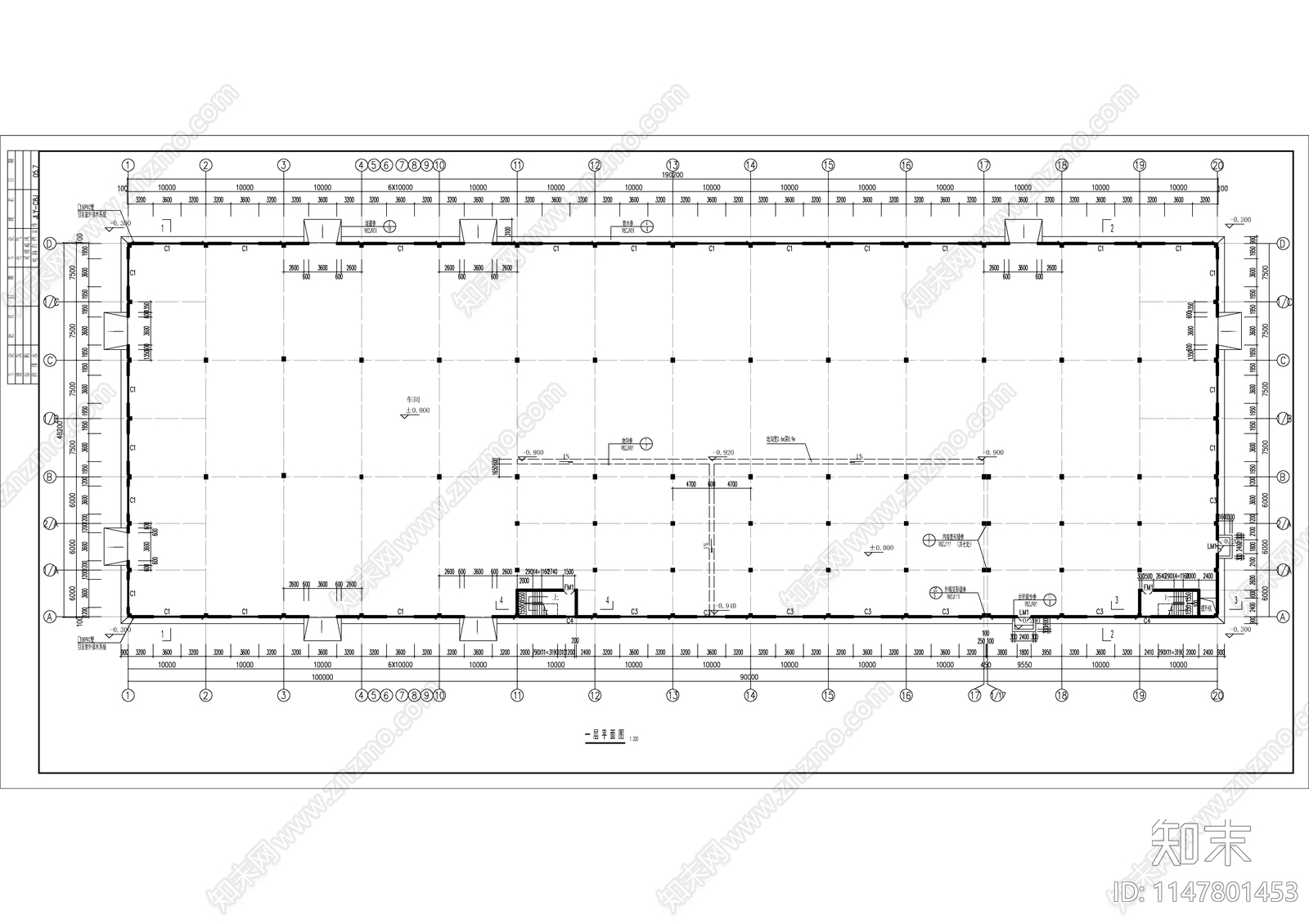 管材管间车间建筑cad施工图下载【ID:1147801453】