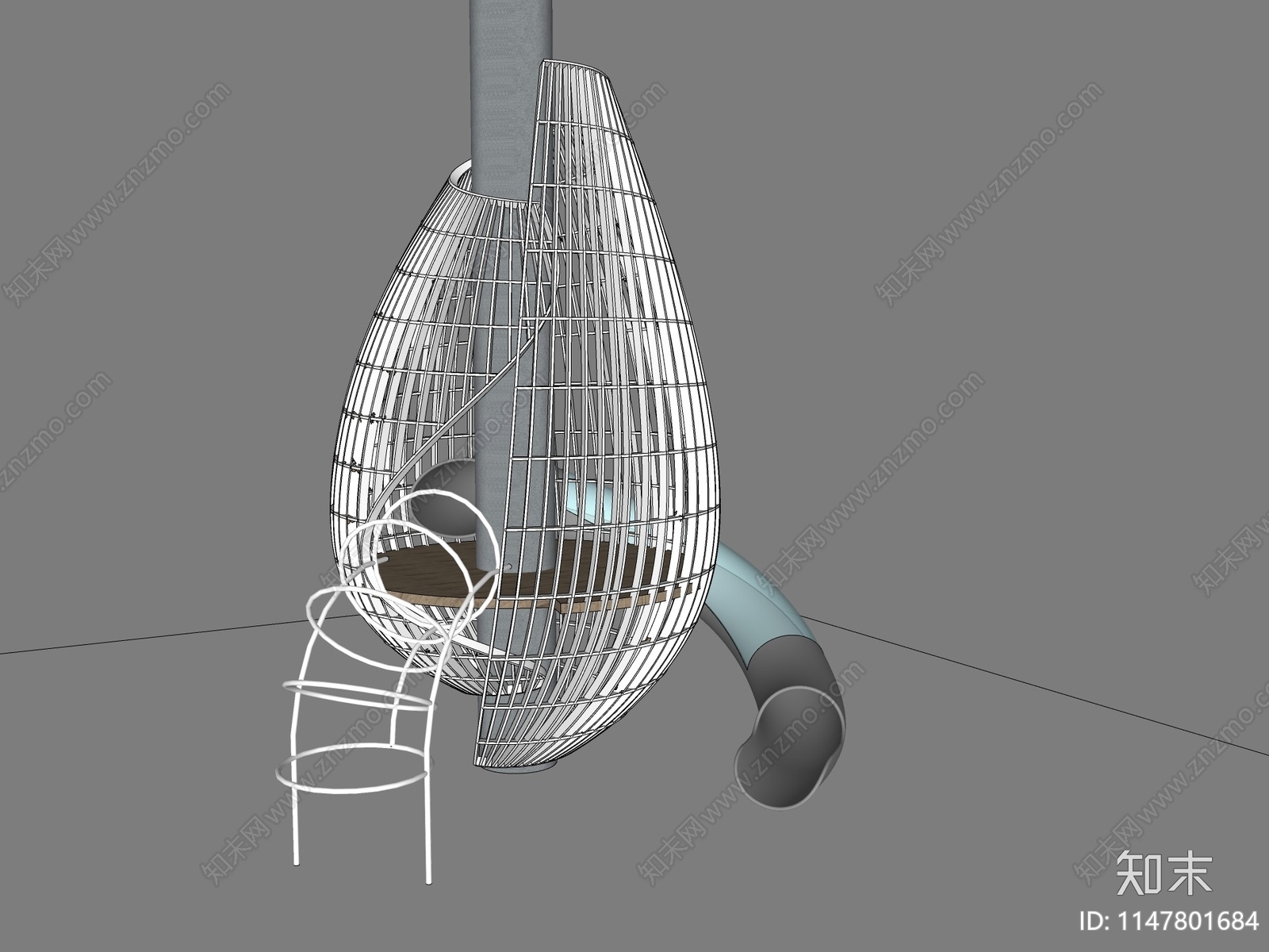 儿童滑梯SU模型下载【ID:1147801684】