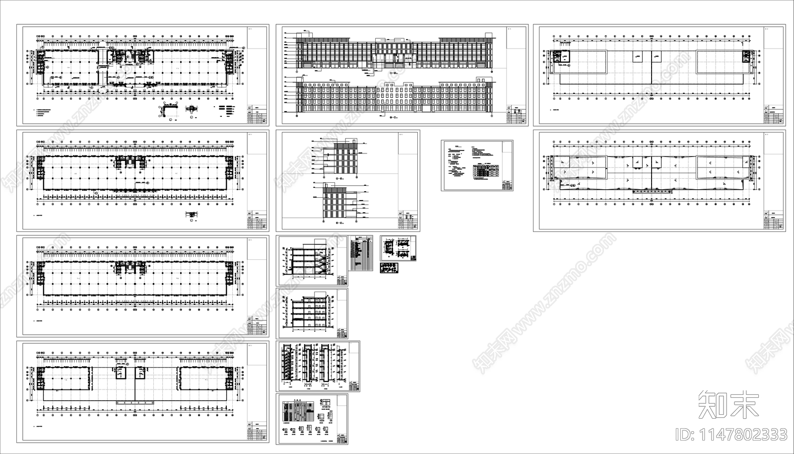 工业园区厂房建筑cad施工图下载【ID:1147802333】