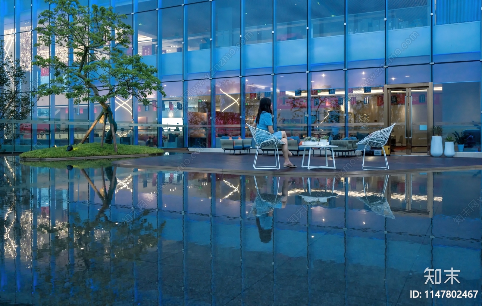 镜面水景及露台景观详图施工图下载【ID:1147802467】