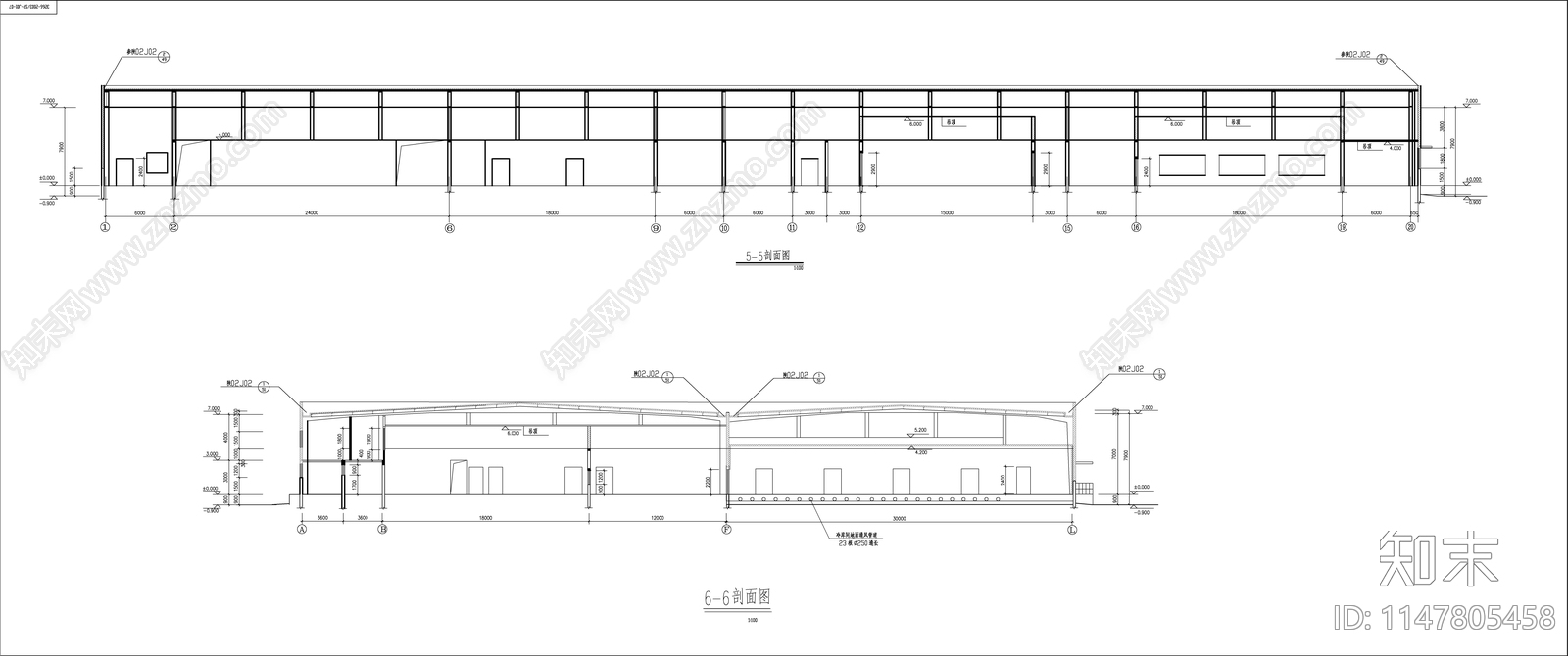 钢结构生猪屠宰场建筑cad施工图下载【ID:1147805458】