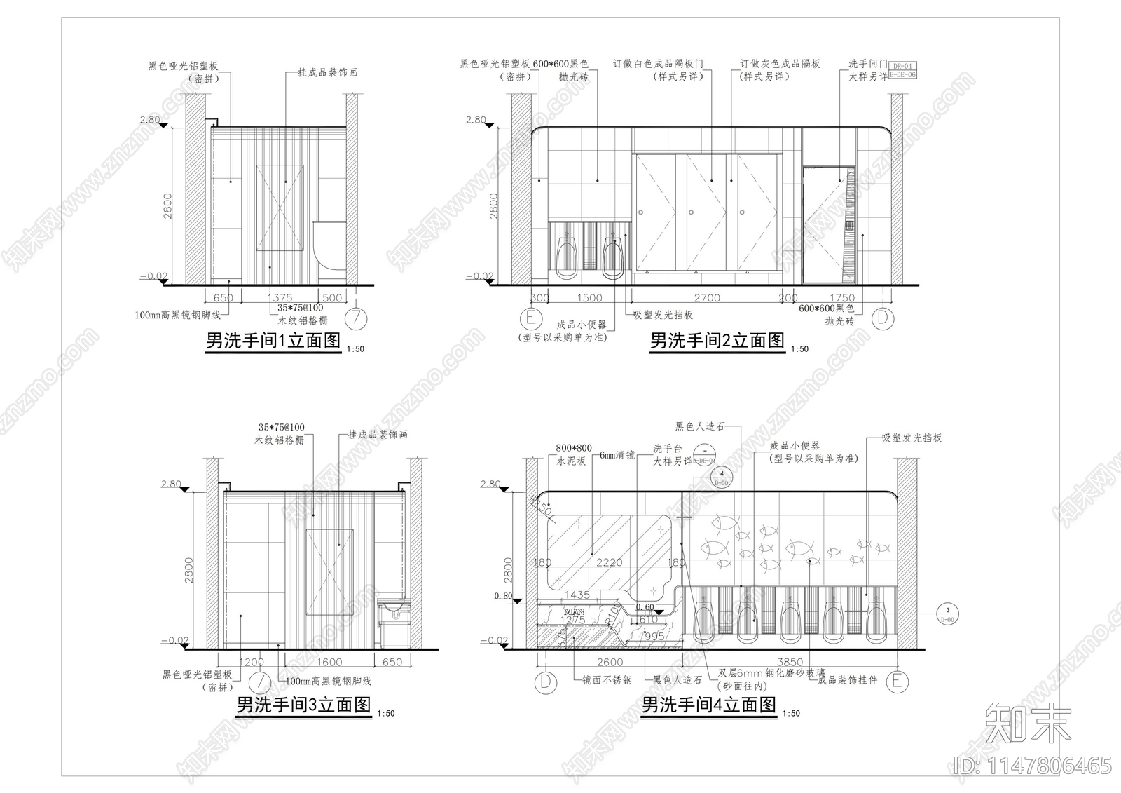 女卫生间室内cad施工图下载【ID:1147806465】