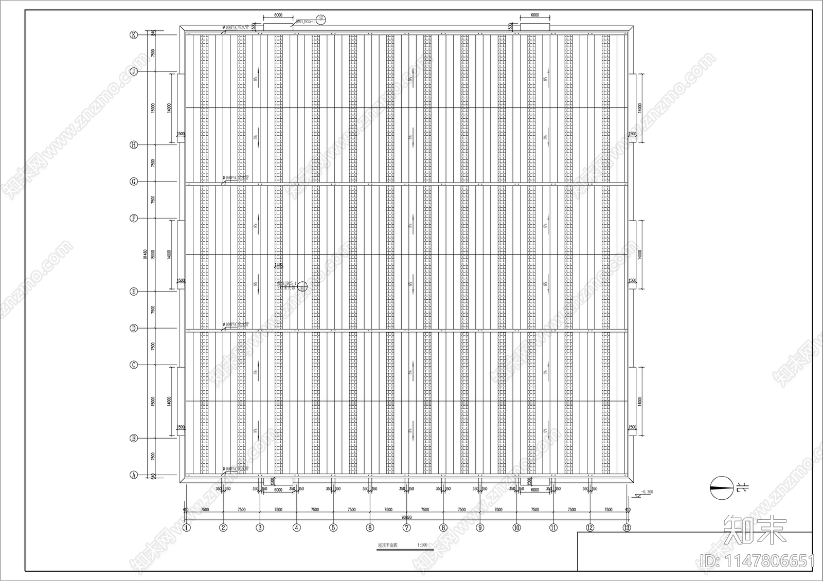 车间建筑cad施工图下载【ID:1147806651】