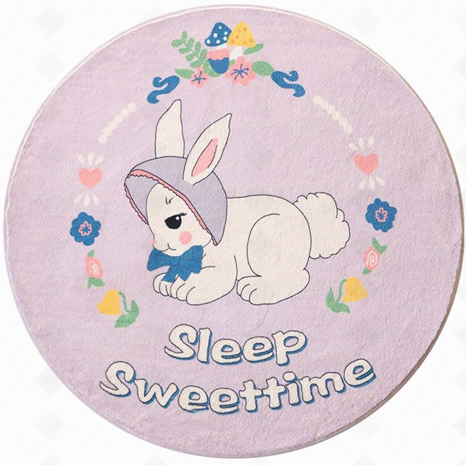 儿童动物卡通圆毯地垫地毯游戏垫贴图下载【ID:1147817069】