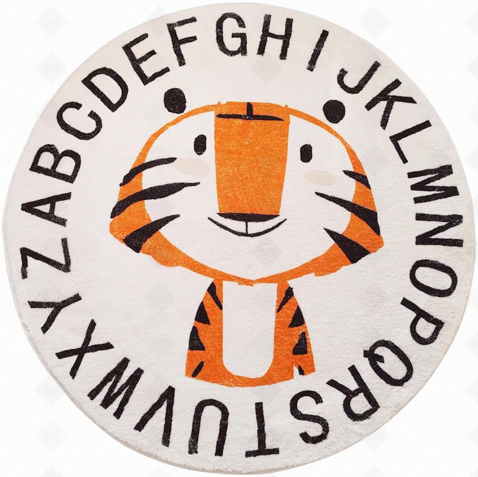 儿童动物卡通圆毯地垫地毯游戏垫贴图下载【ID:1147817142】