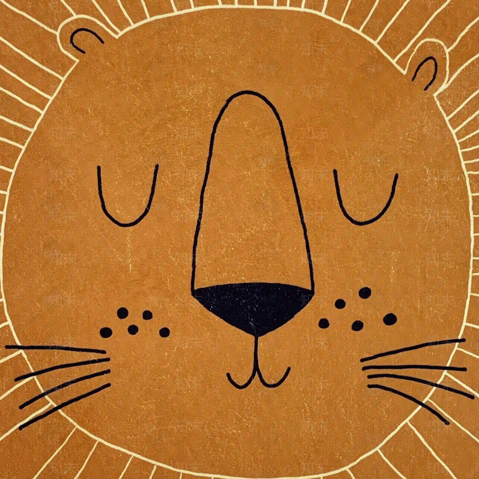 儿童动物卡通狮子圆毯地垫地毯游戏垫贴图下载【ID:1147817254】