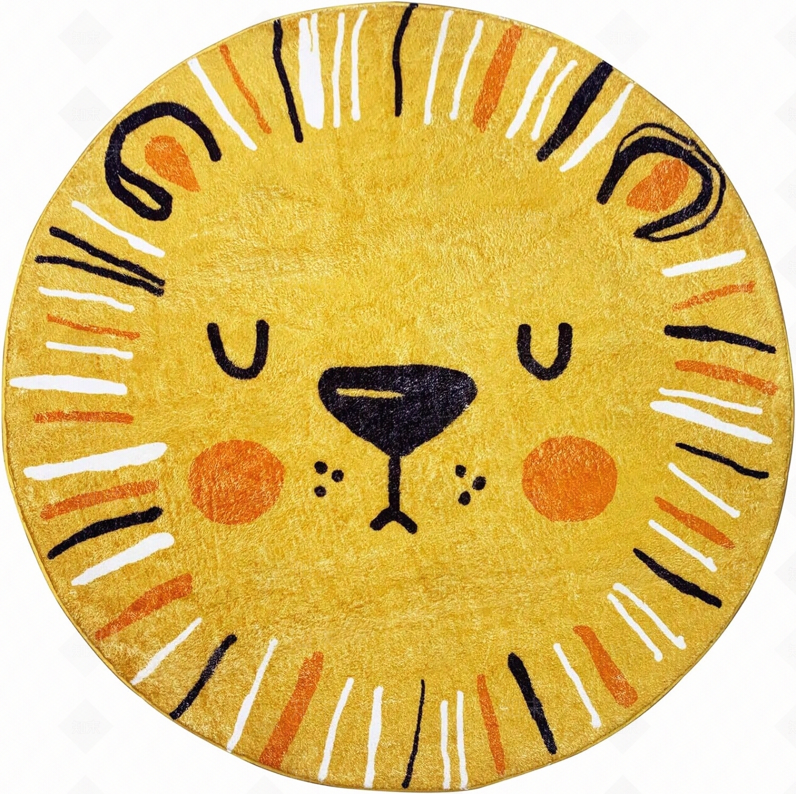儿童动物卡通狮子圆毯地垫地毯游戏垫贴图下载【ID:1147817817】