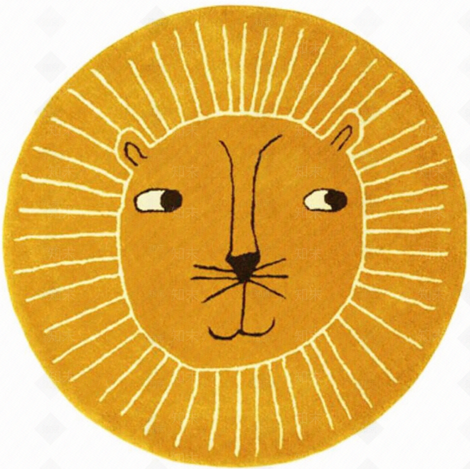 儿童动物卡通狮子圆毯地垫地毯游戏垫贴图下载【ID:1147818000】