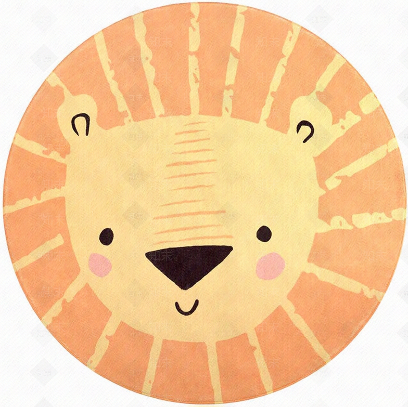 儿童动物卡通狮子圆毯地垫地毯游戏垫贴图下载【ID:1147818049】