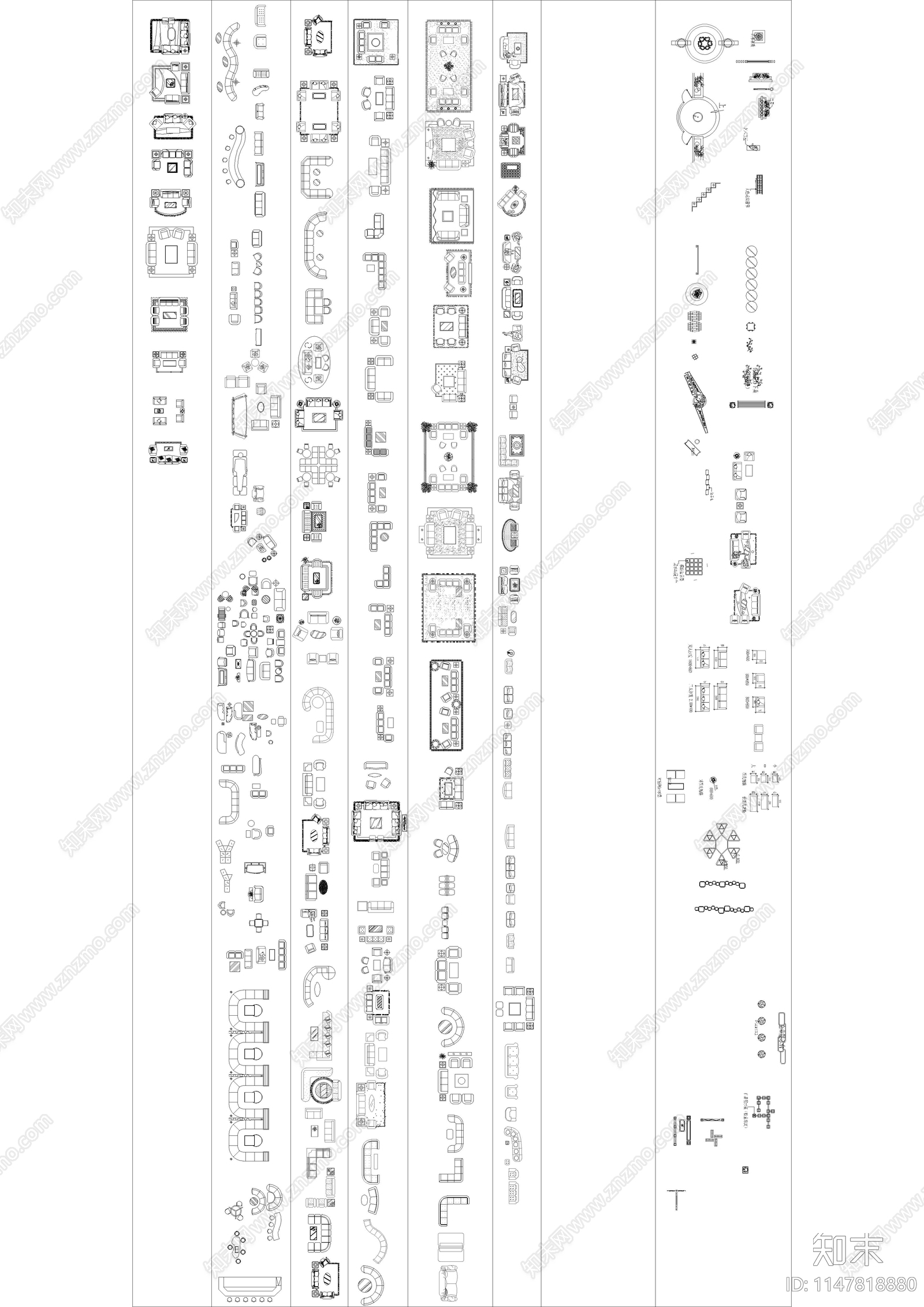餐饮空间平面cad施工图下载【ID:1147818880】