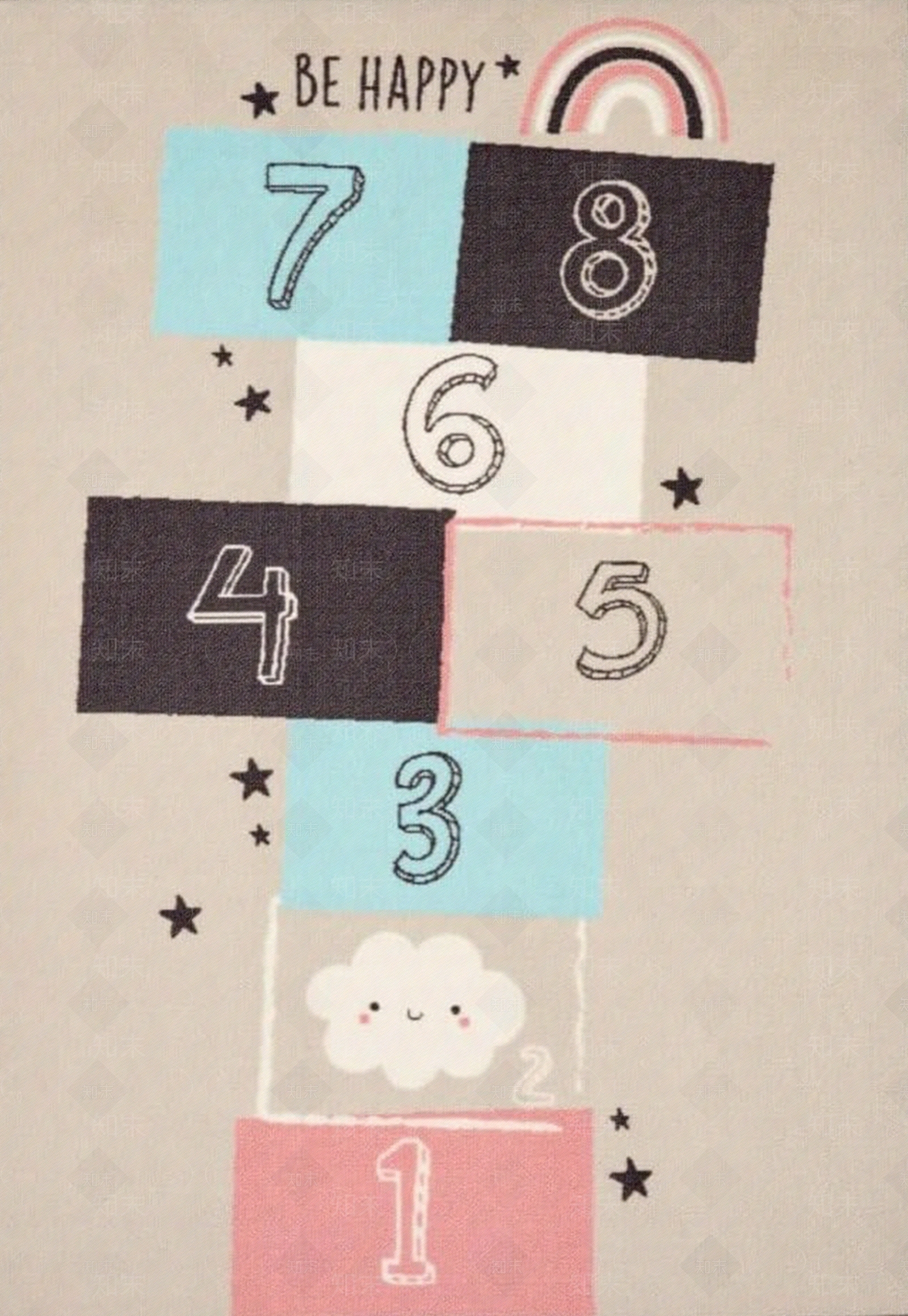 儿童卡通条形地垫游戏垫贴图下载【ID:1147819666】