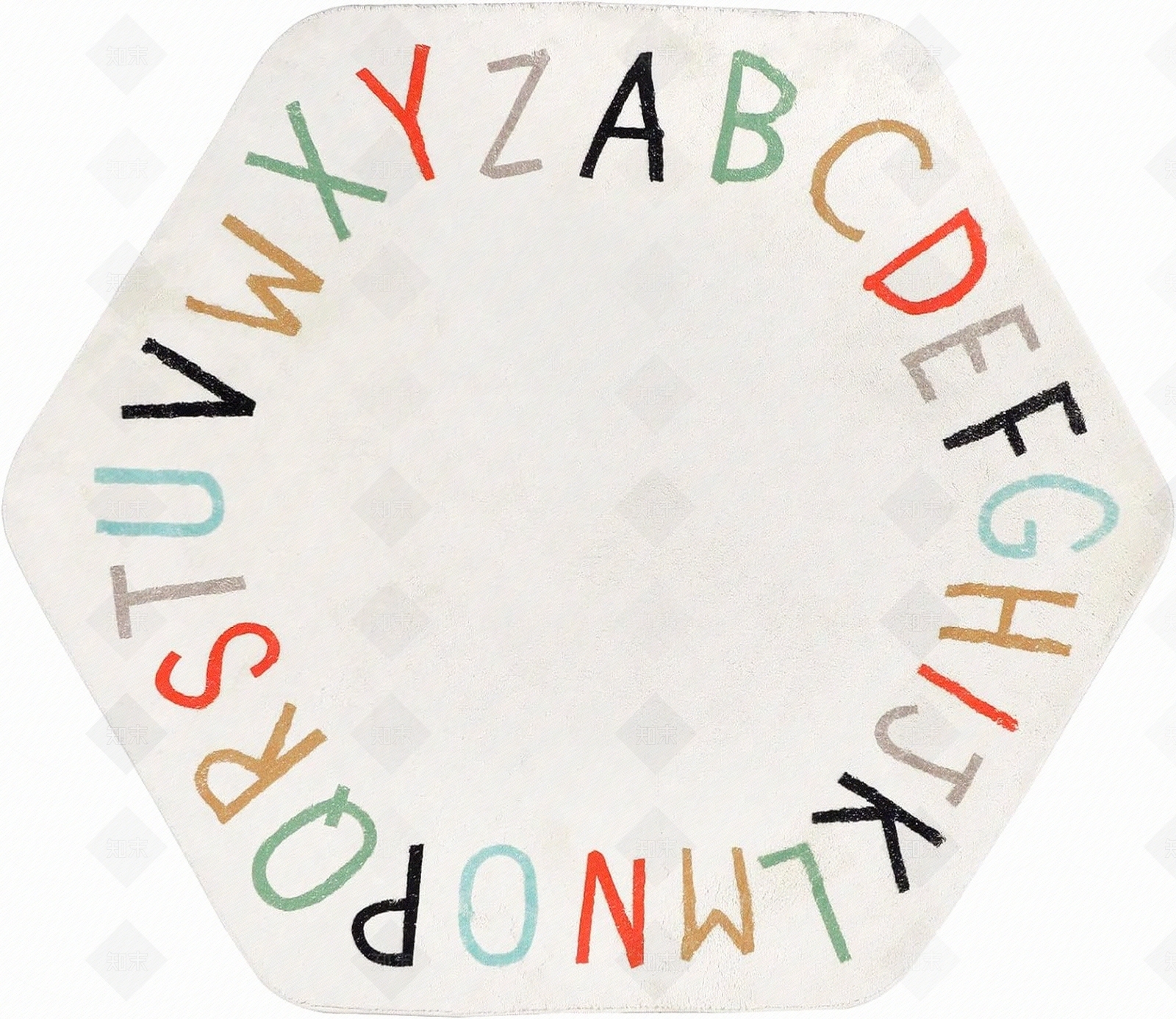 儿童卡通圆形字母地垫地毯游戏垫贴图下载【ID:1147819727】