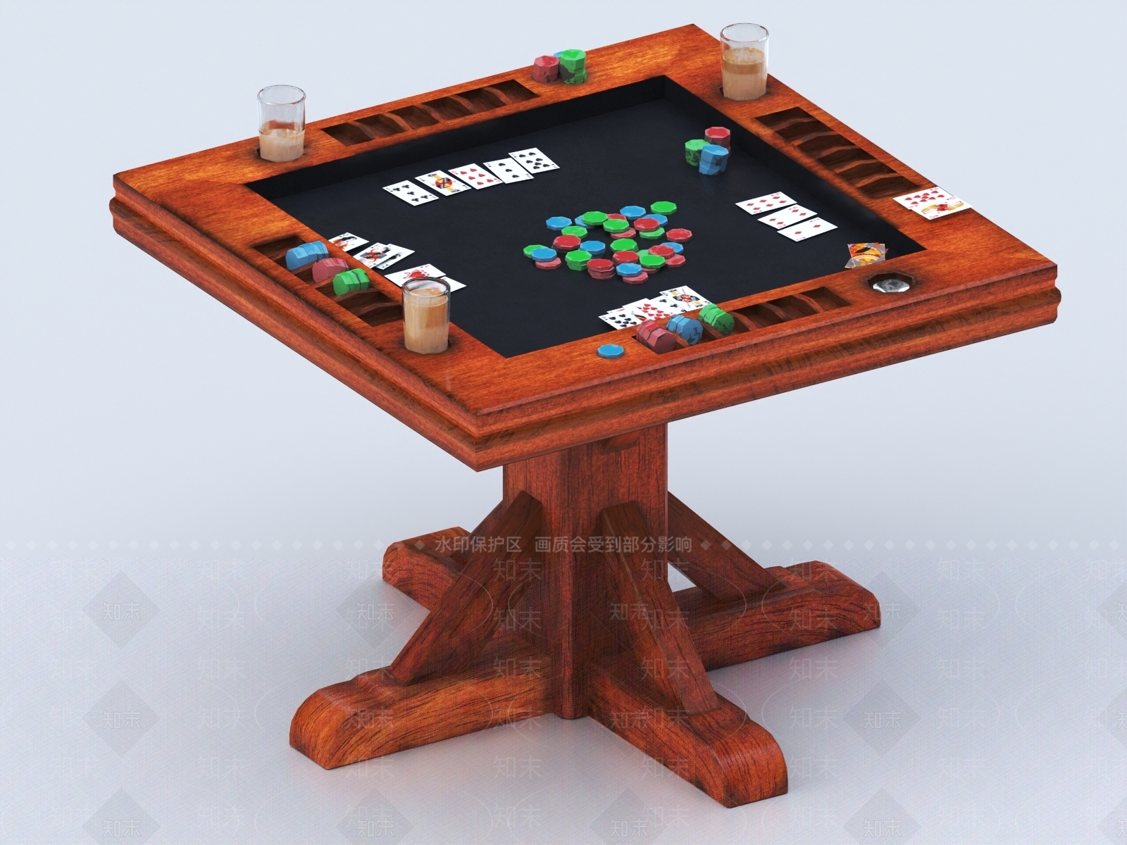 现代麻将桌3D模型下载【ID:1147821647】