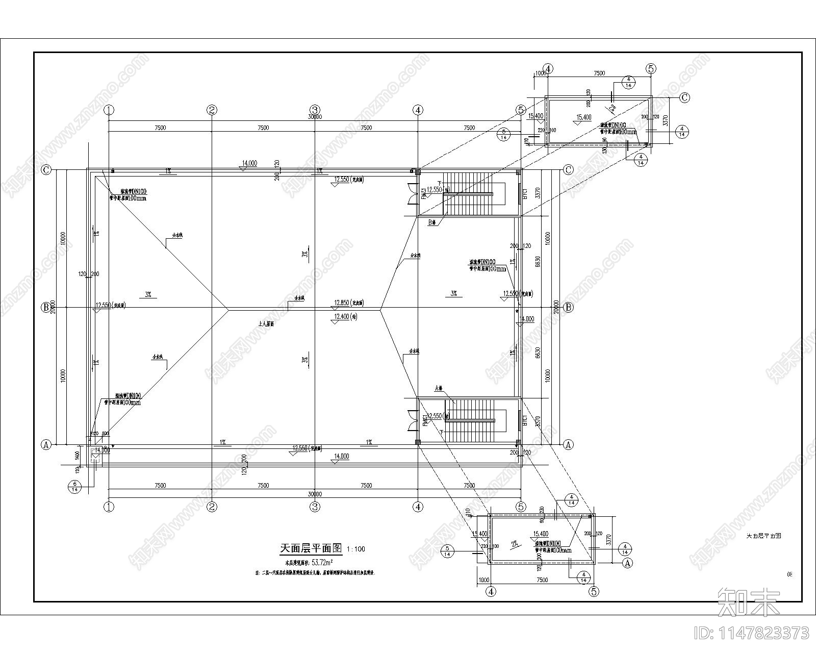 食堂含建筑结构水电暖通建筑cad施工图下载【ID:1147823373】