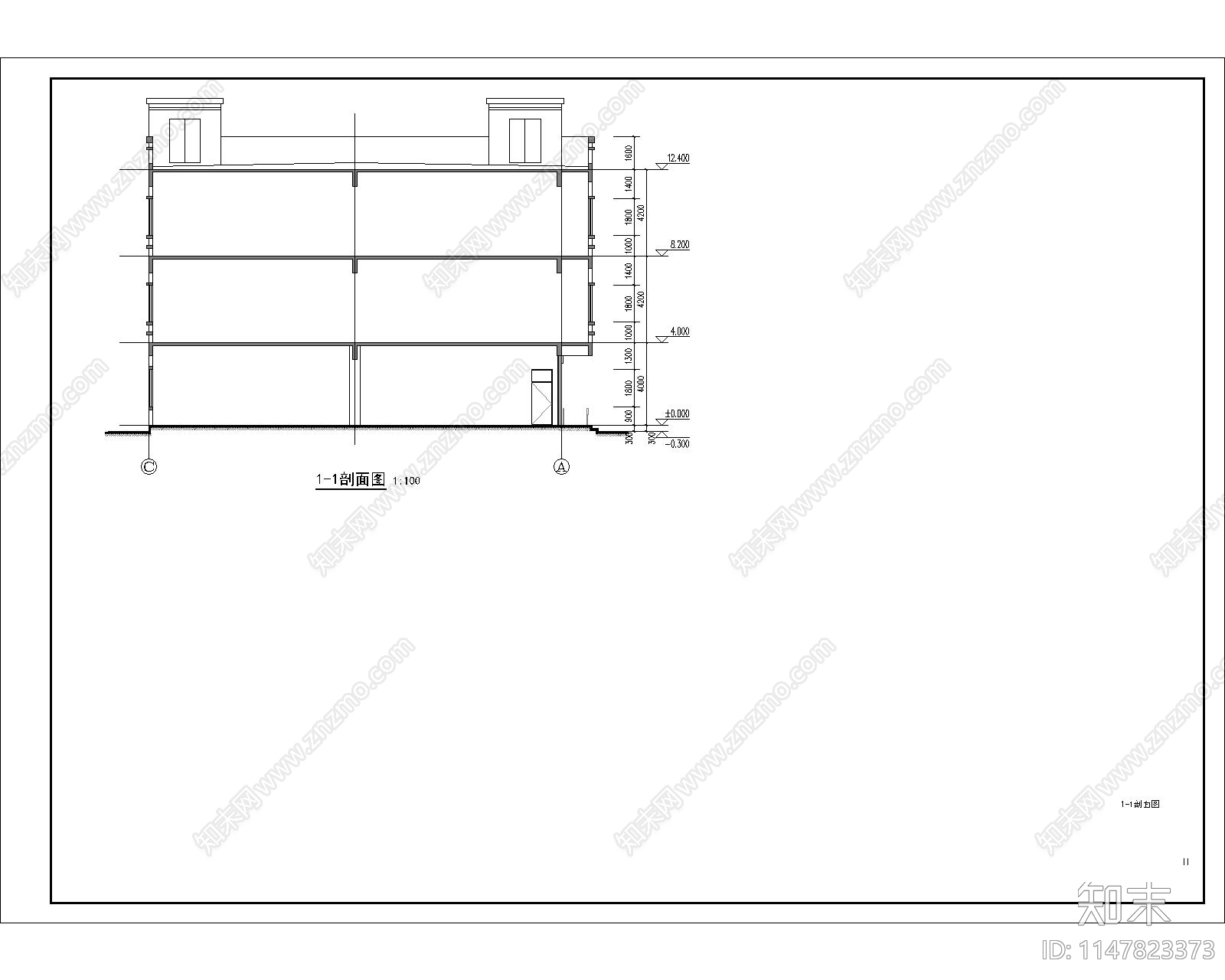 食堂含建筑结构水电暖通建筑cad施工图下载【ID:1147823373】