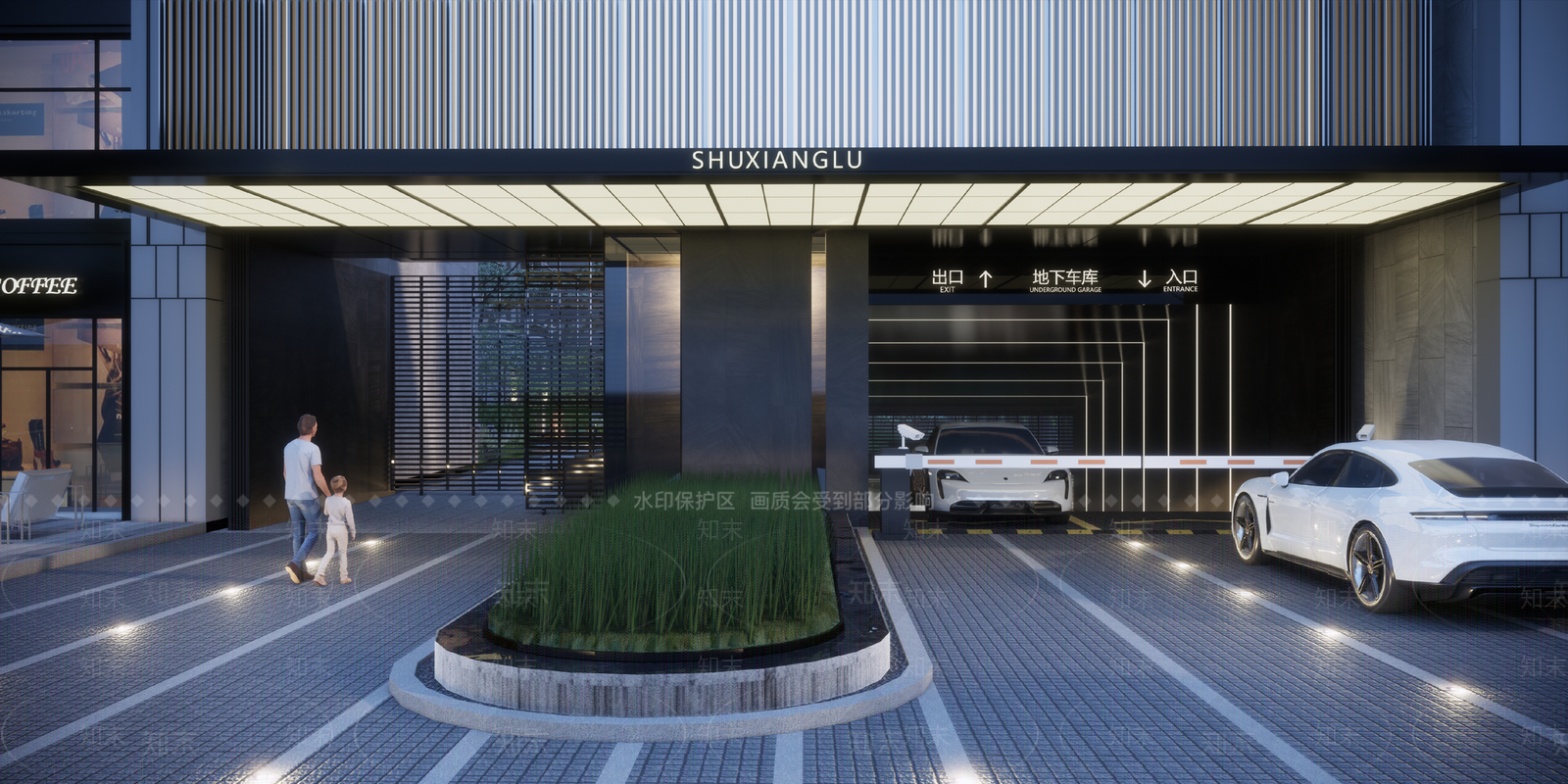 现代停车场入口SU模型下载【ID:1147824134】