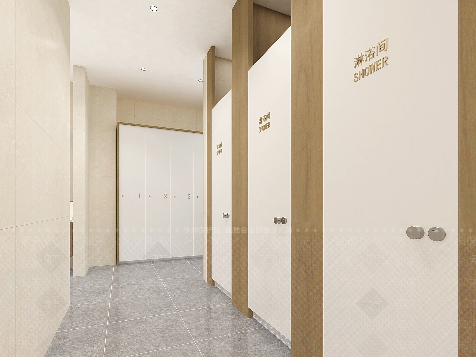 现代健身房更衣室3D模型下载【ID:1147824186】