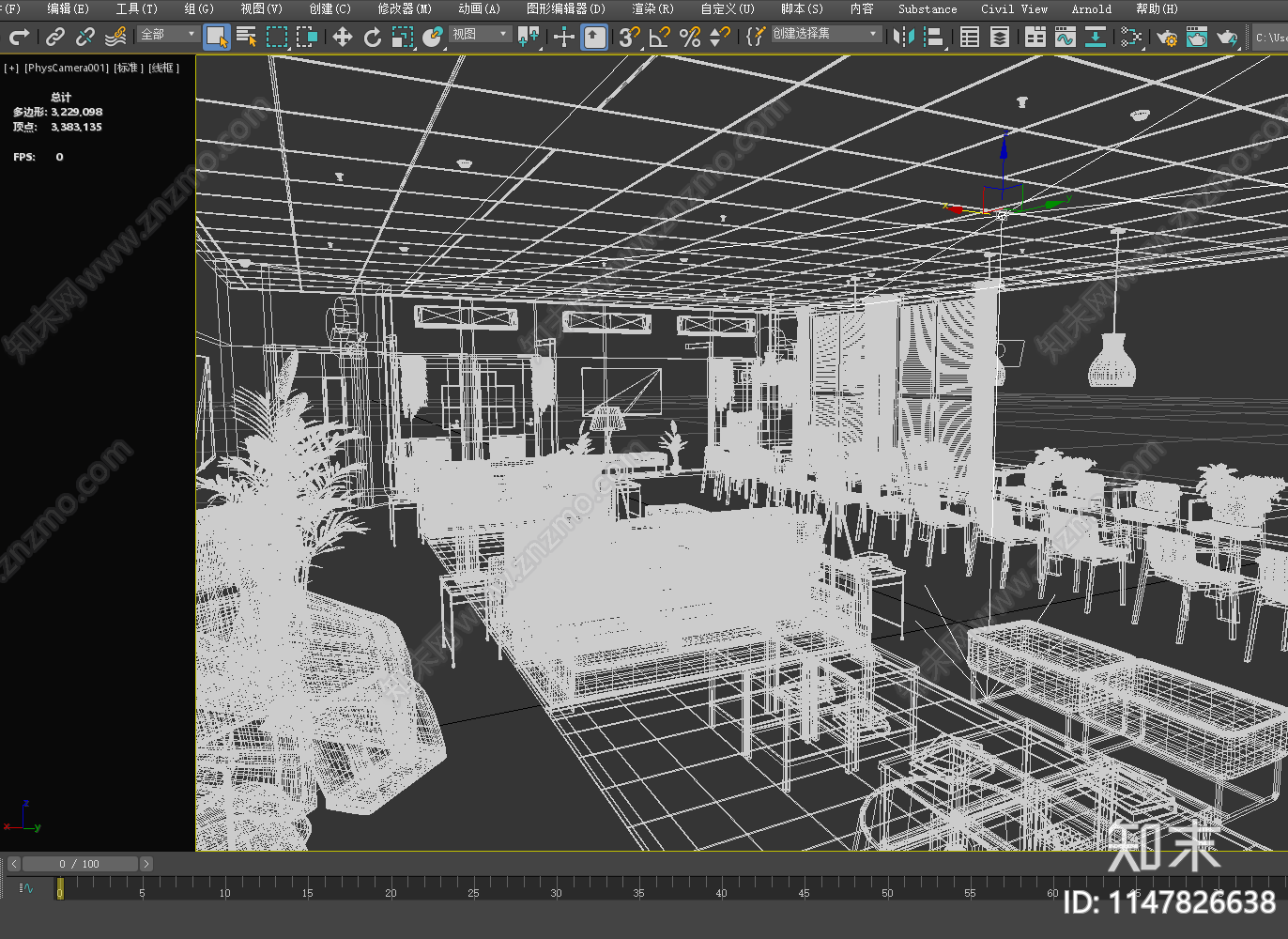 现代休息区3D模型下载【ID:1147826638】