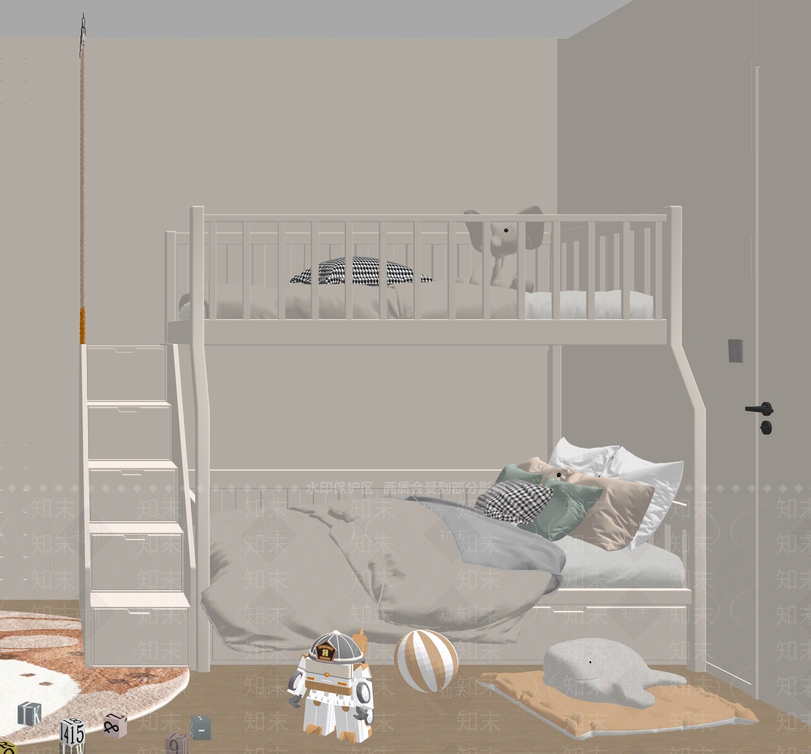 现代上下床SU模型下载【ID:1147826657】