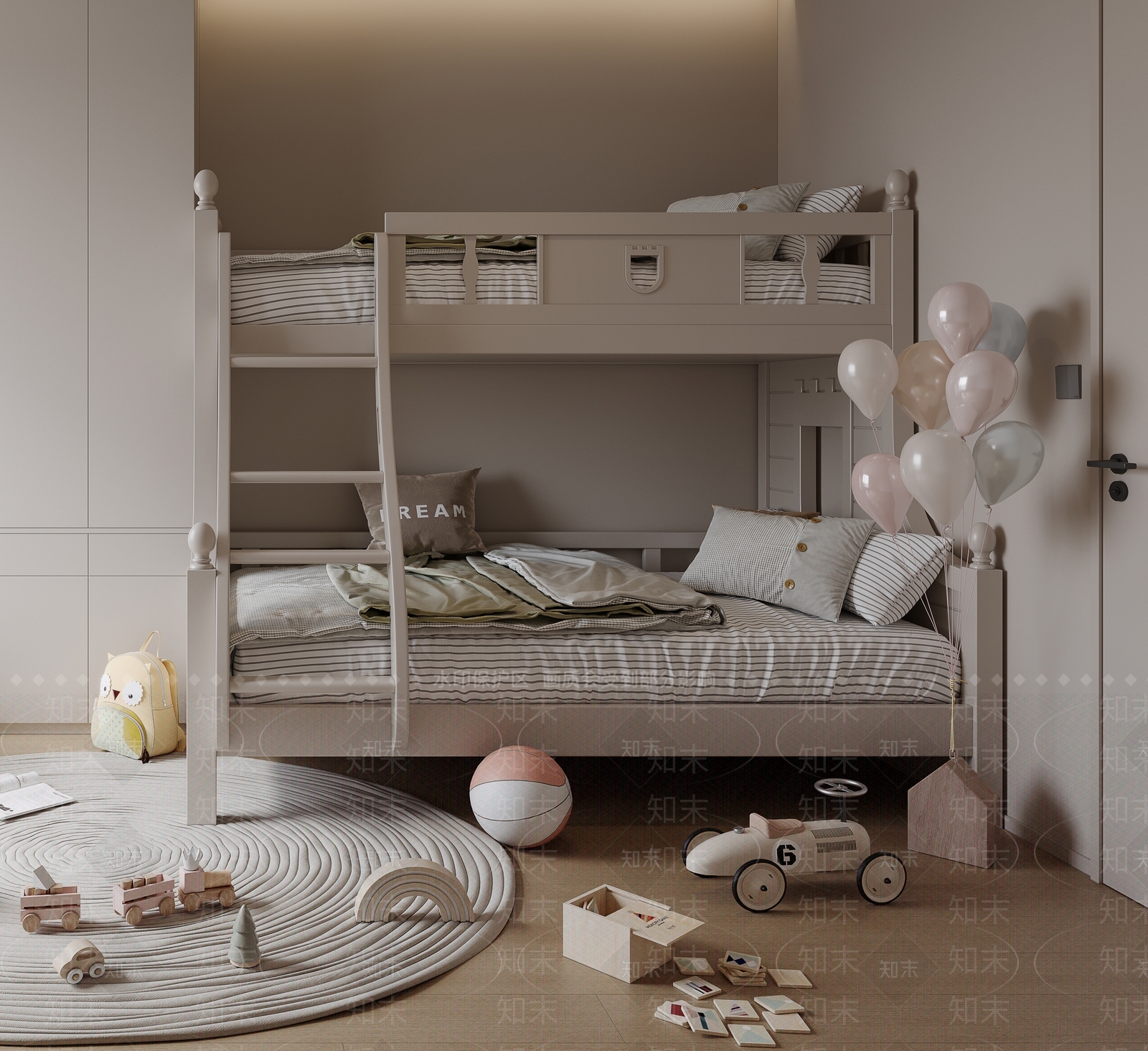 现代双层床SU模型下载【ID:1147826855】