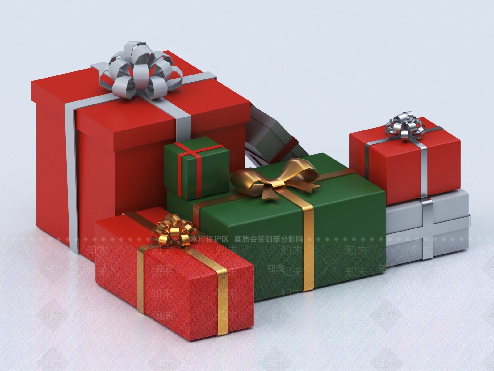 现代礼盒美陈3D模型下载【ID:1147831431】