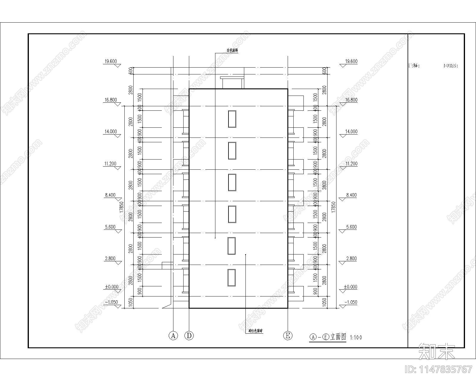 现代风格高层住宅建筑cad施工图下载【ID:1147835767】