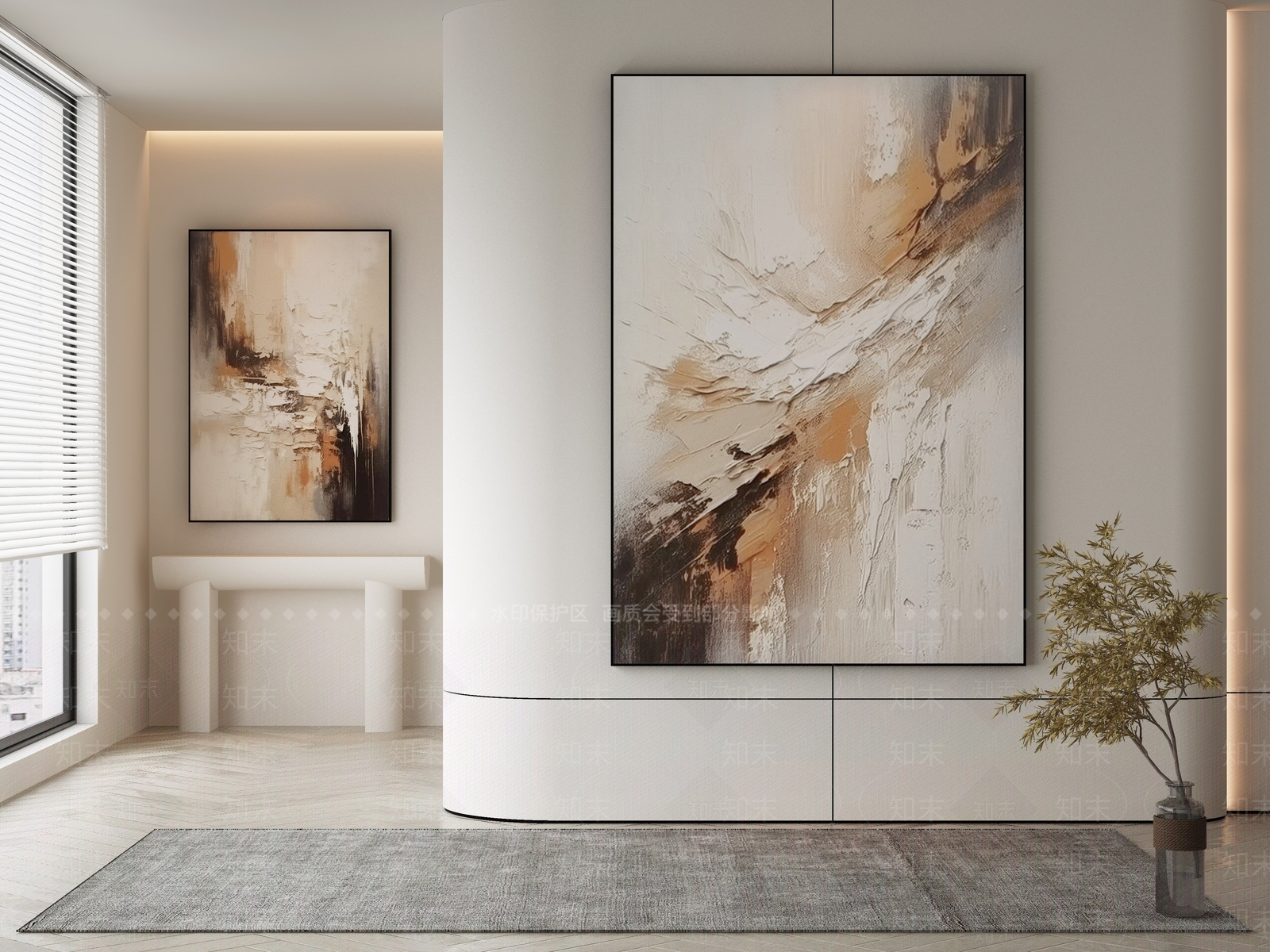 现代装饰画3D模型下载【ID:1147836186】