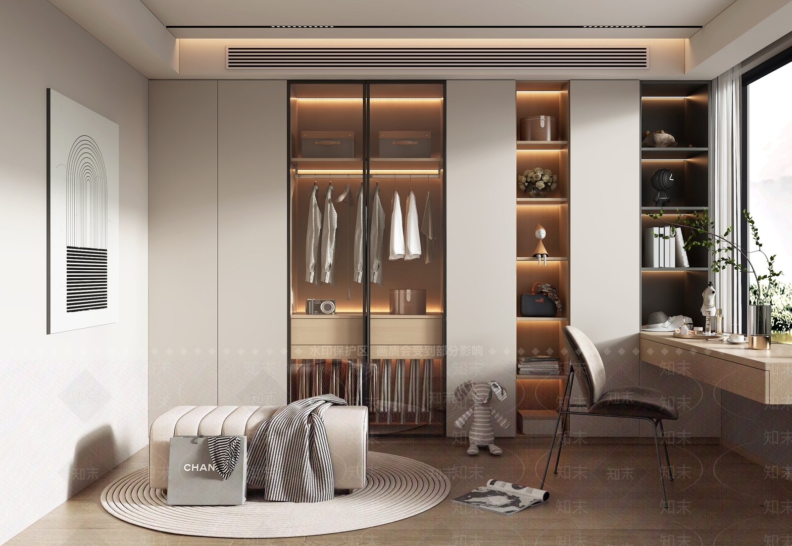 现代家居衣帽间SU模型下载【ID:1147836877】