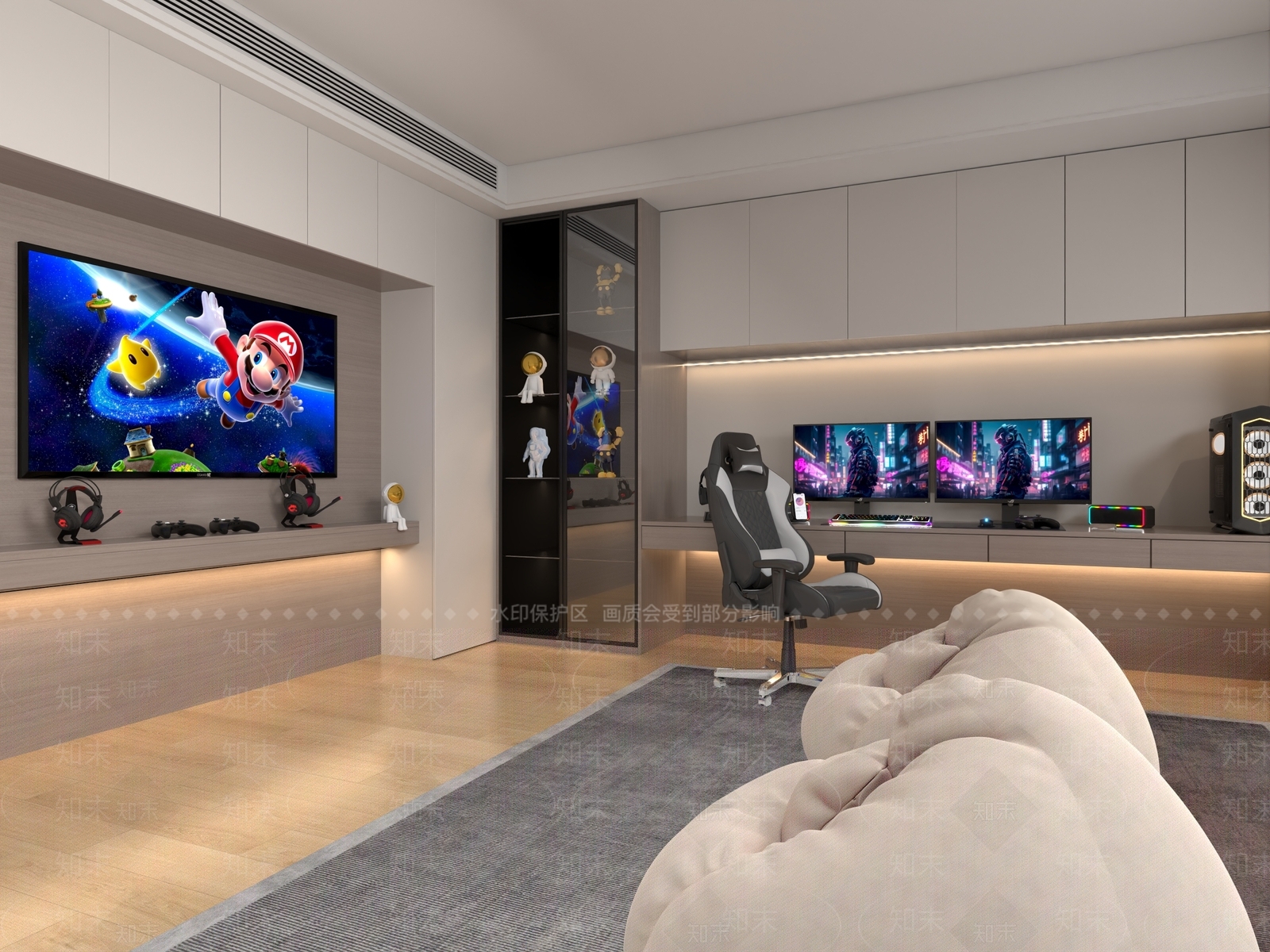 现代家居娱乐室3D模型下载【ID:1147840942】_知末3d模型网