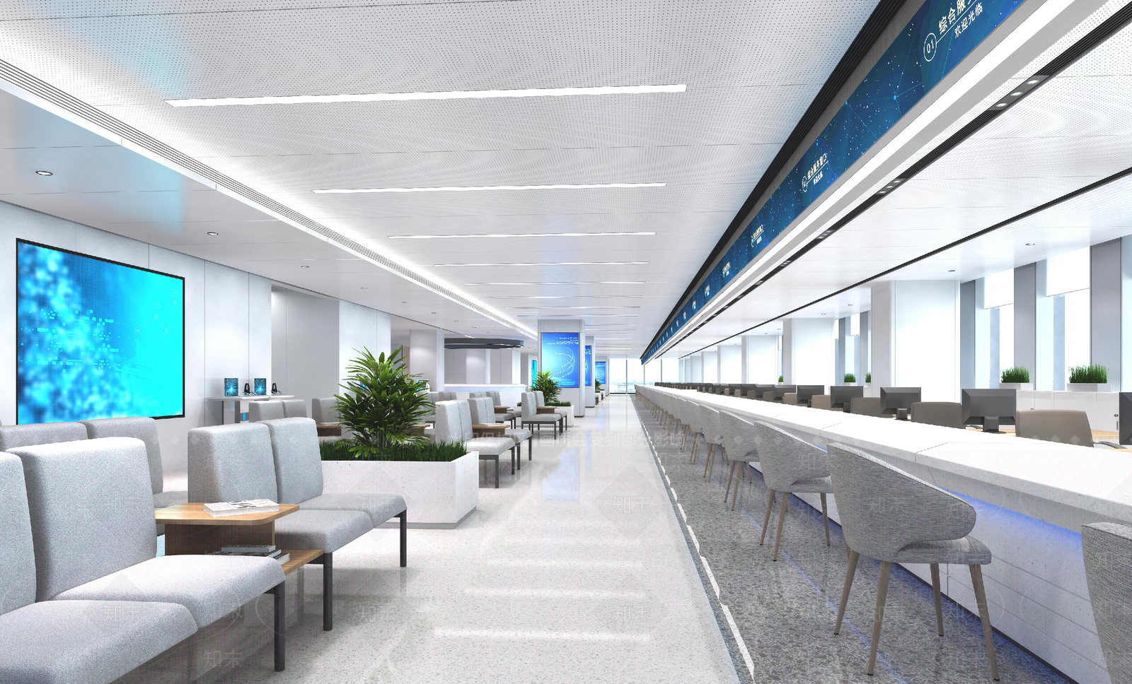 现代政务服务中心SU模型下载【ID:1147850488】