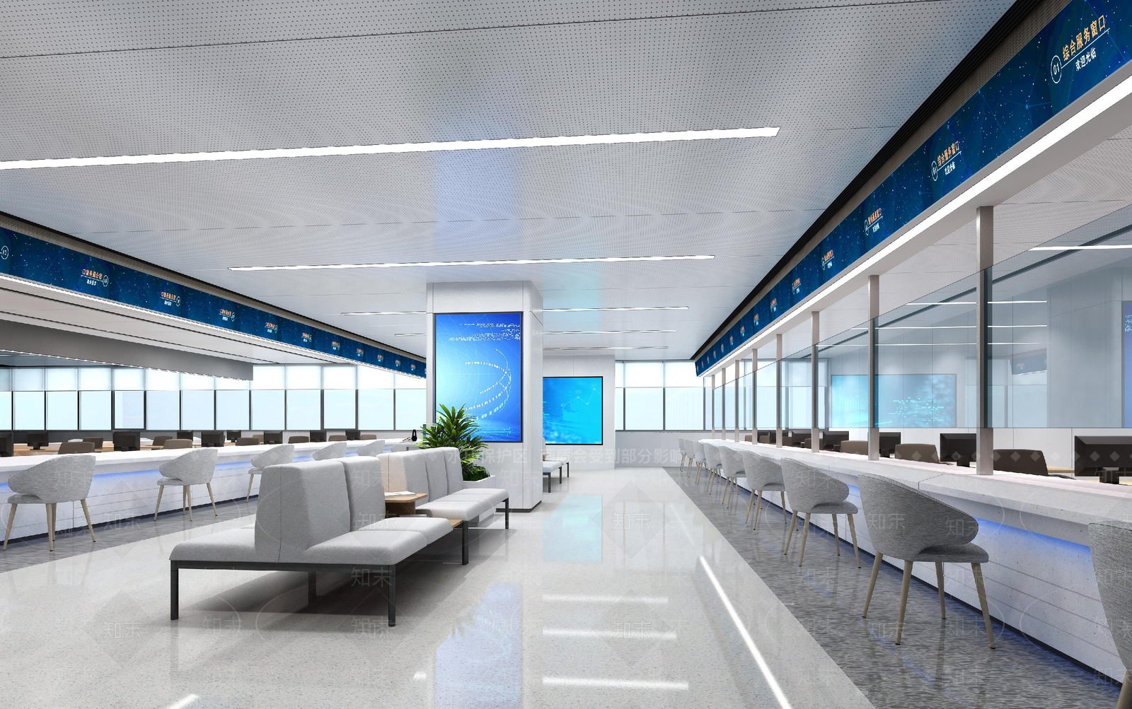 现代政务服务中心SU模型下载【ID:1147850729】