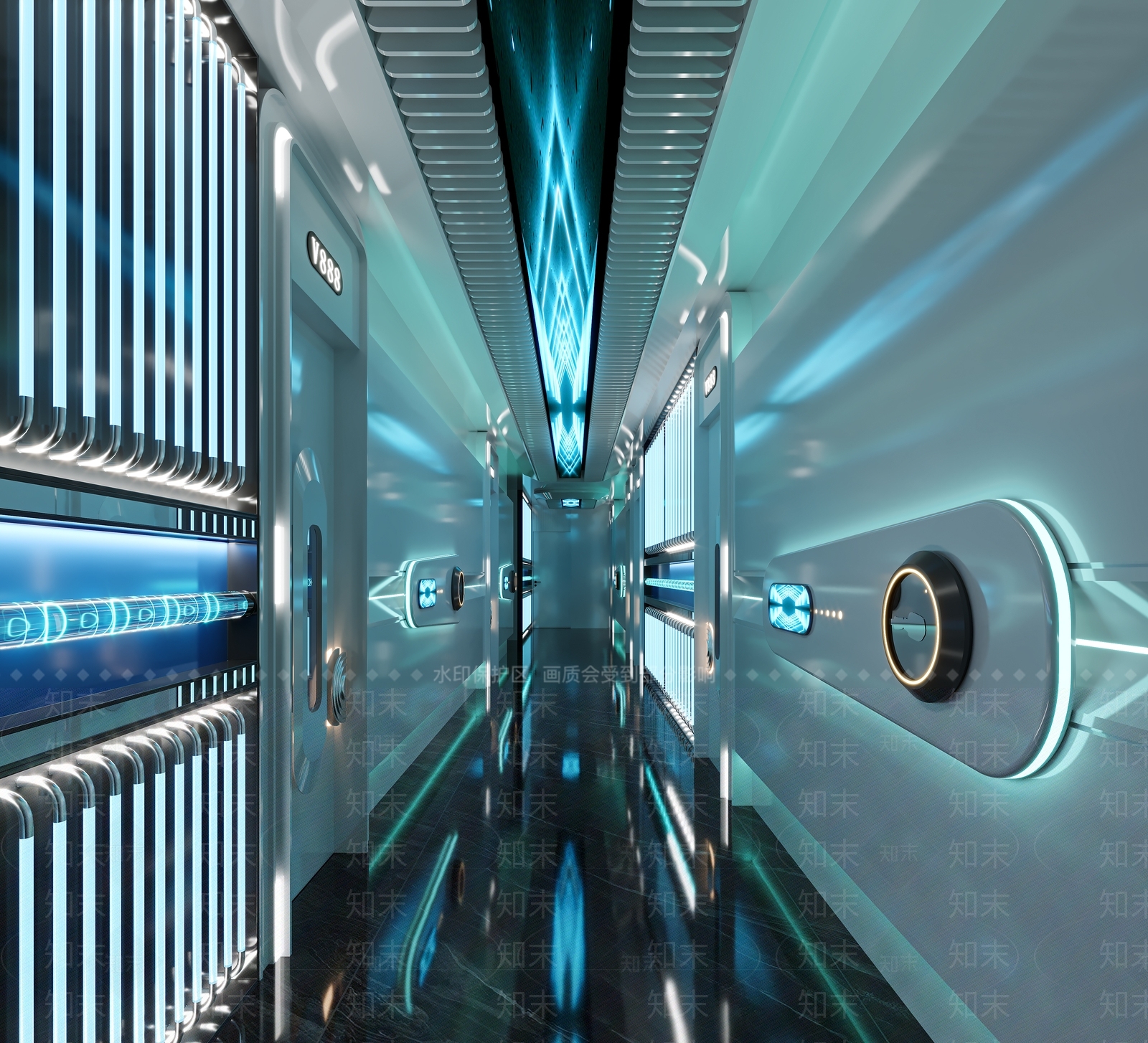 现代KTV过道3D模型下载【ID:1147853224】