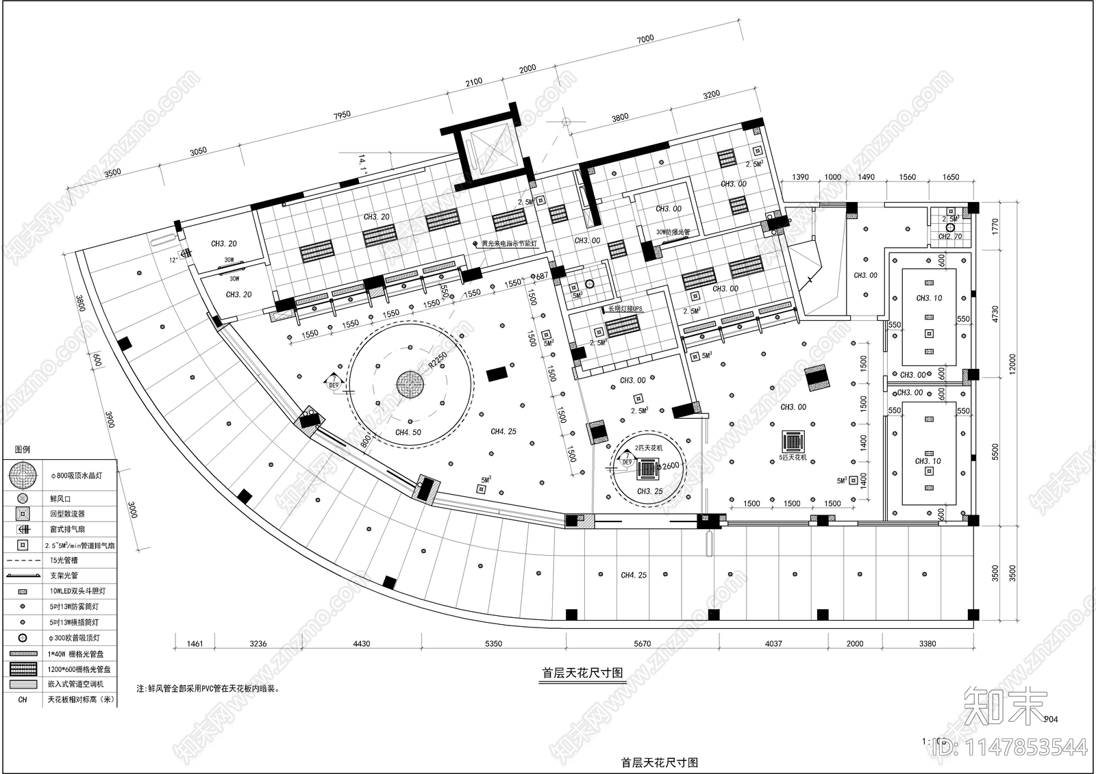 银行室内cad施工图下载【ID:1147853544】