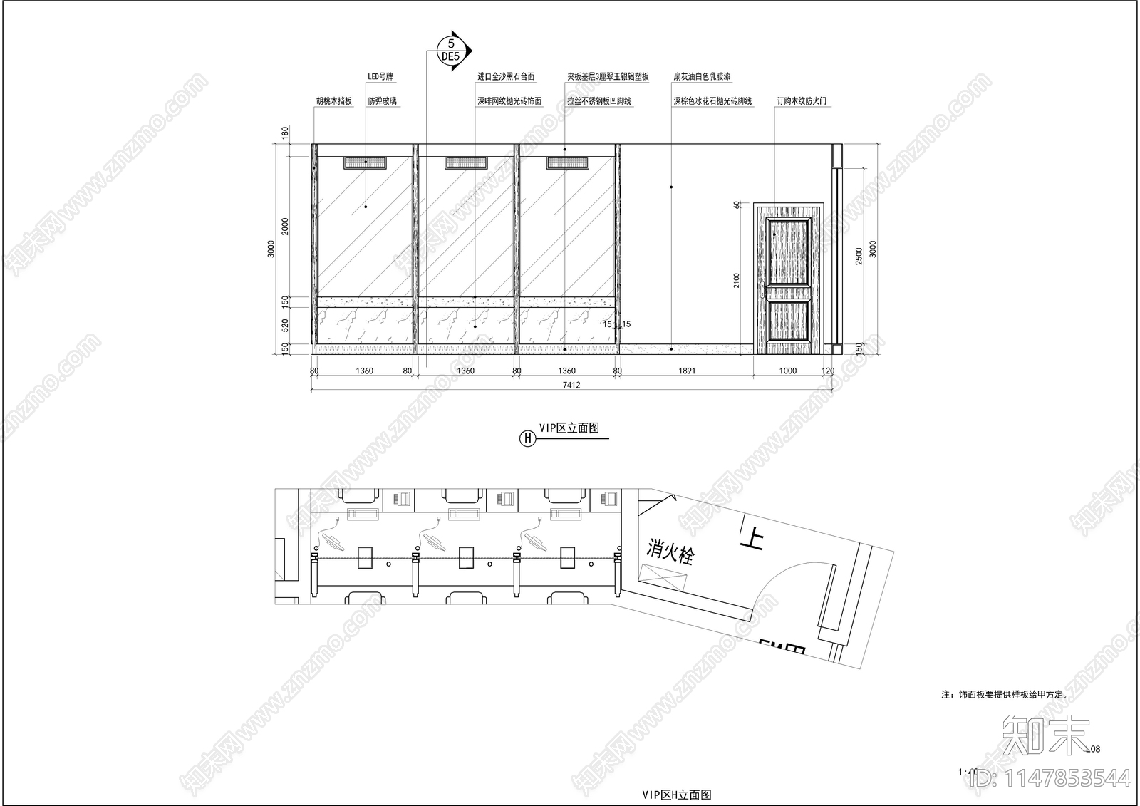 银行室内cad施工图下载【ID:1147853544】