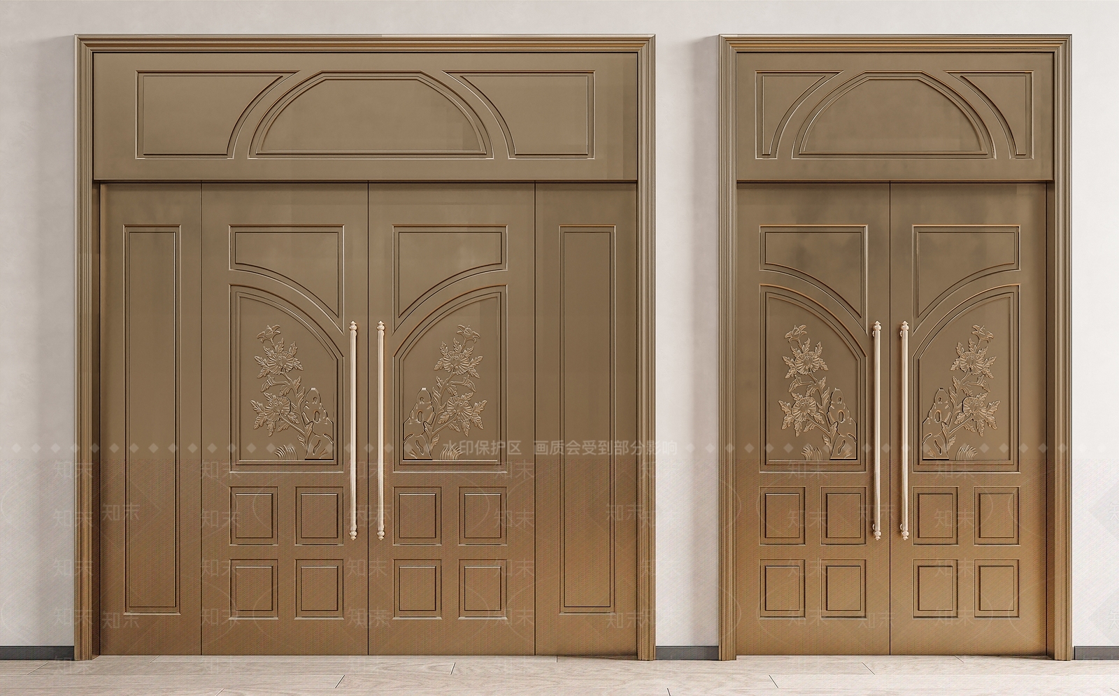 现代别墅双开门3D模型下载【ID:1147856333】