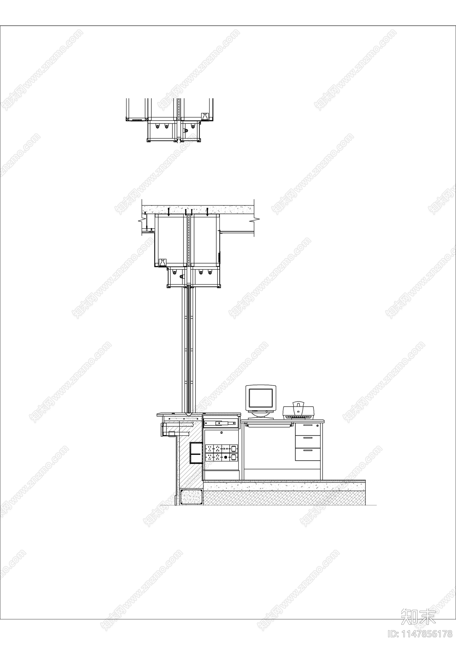 农行办公家具cad施工图下载【ID:1147856178】