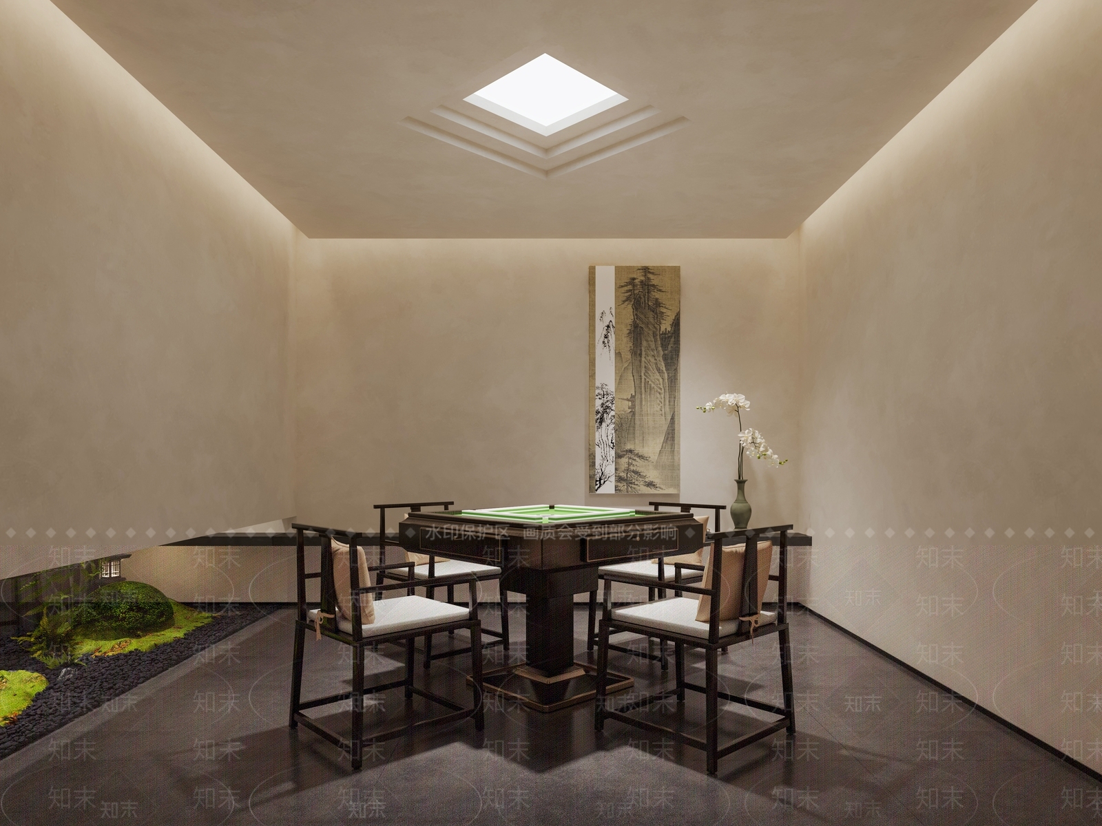 侘寂风棋牌室SU模型下载【ID:1147857071】