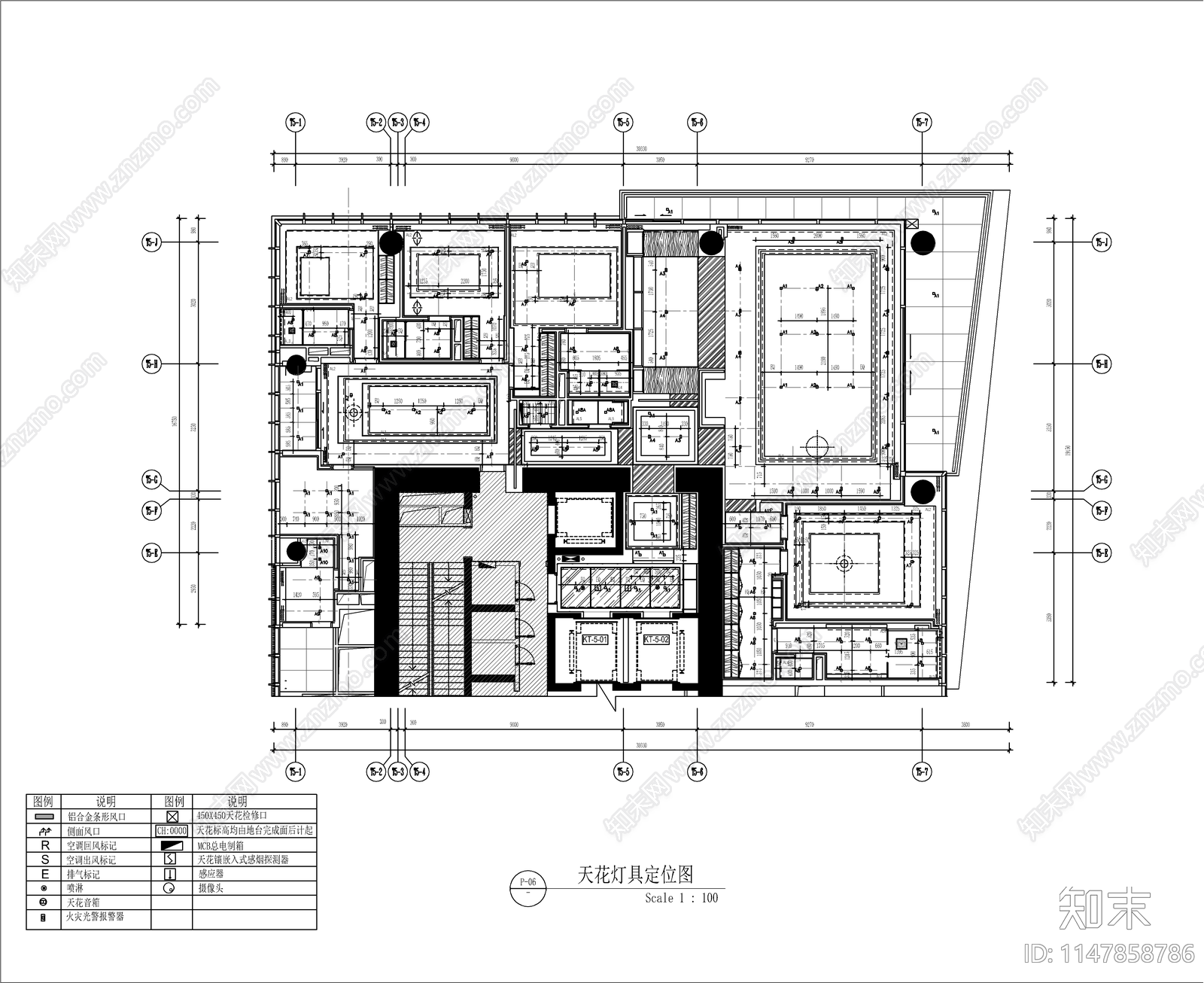 大平层室内cad施工图下载【ID:1147858786】