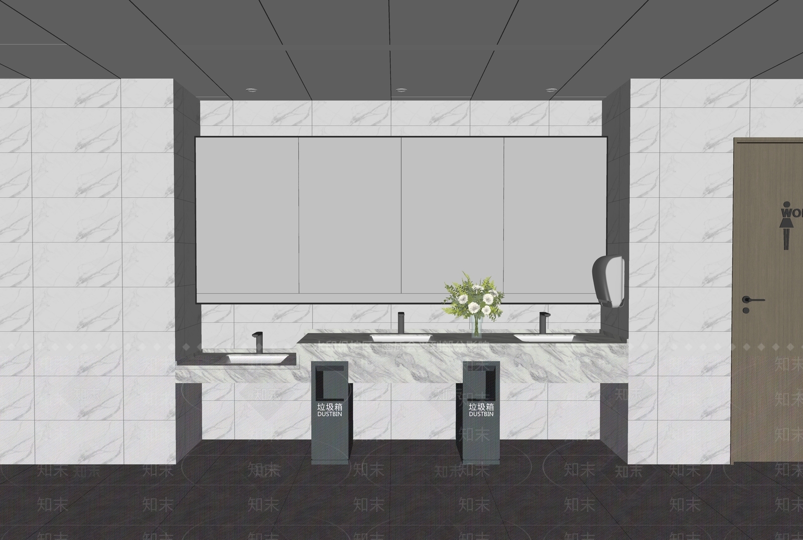 现代公共卫生间SU模型下载【ID:1147863149】