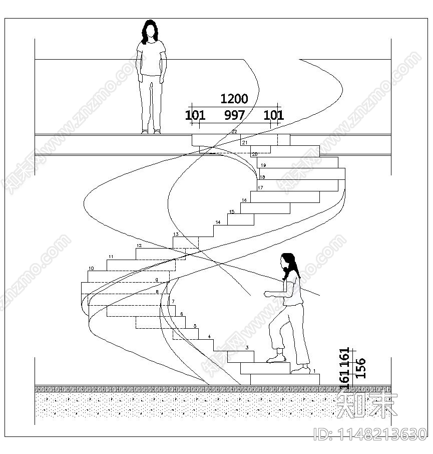 楼梯节点cad施工图下载【ID:1148213630】