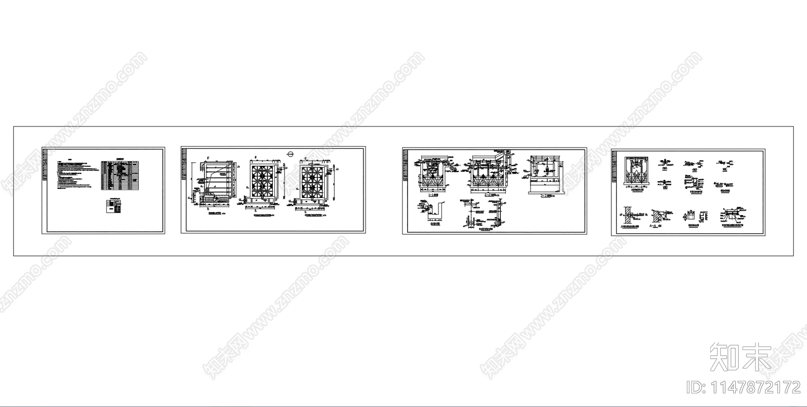 日处理6000吨活性砂滤池设计图cad施工图下载【ID:1147872172】