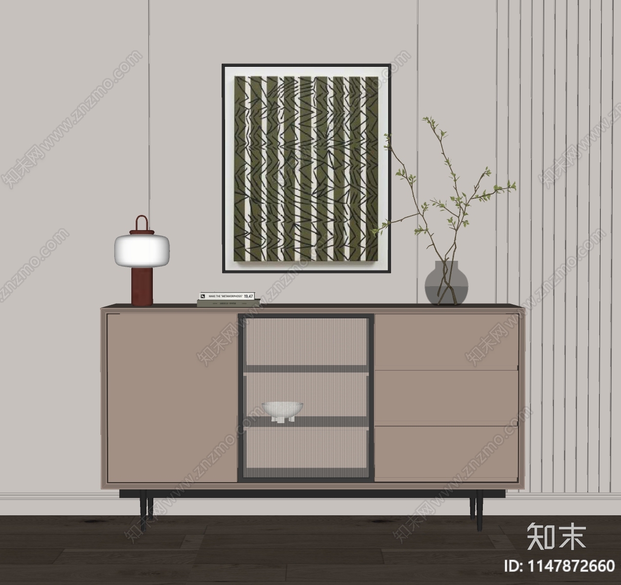 现代餐边柜SU模型下载【ID:1147872660】