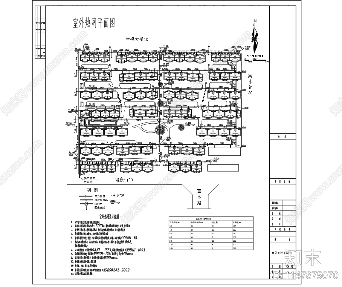 热力管网设计图施工图下载【ID:1147875070】