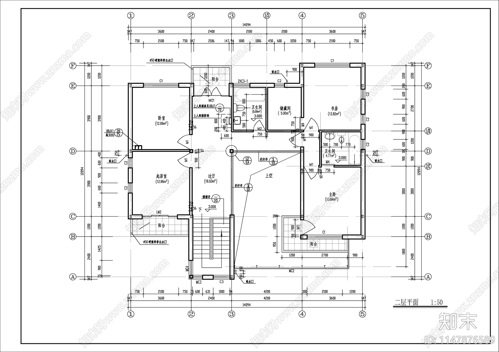 钢框架结构二层别墅建施图施工图下载【ID:1147876589】