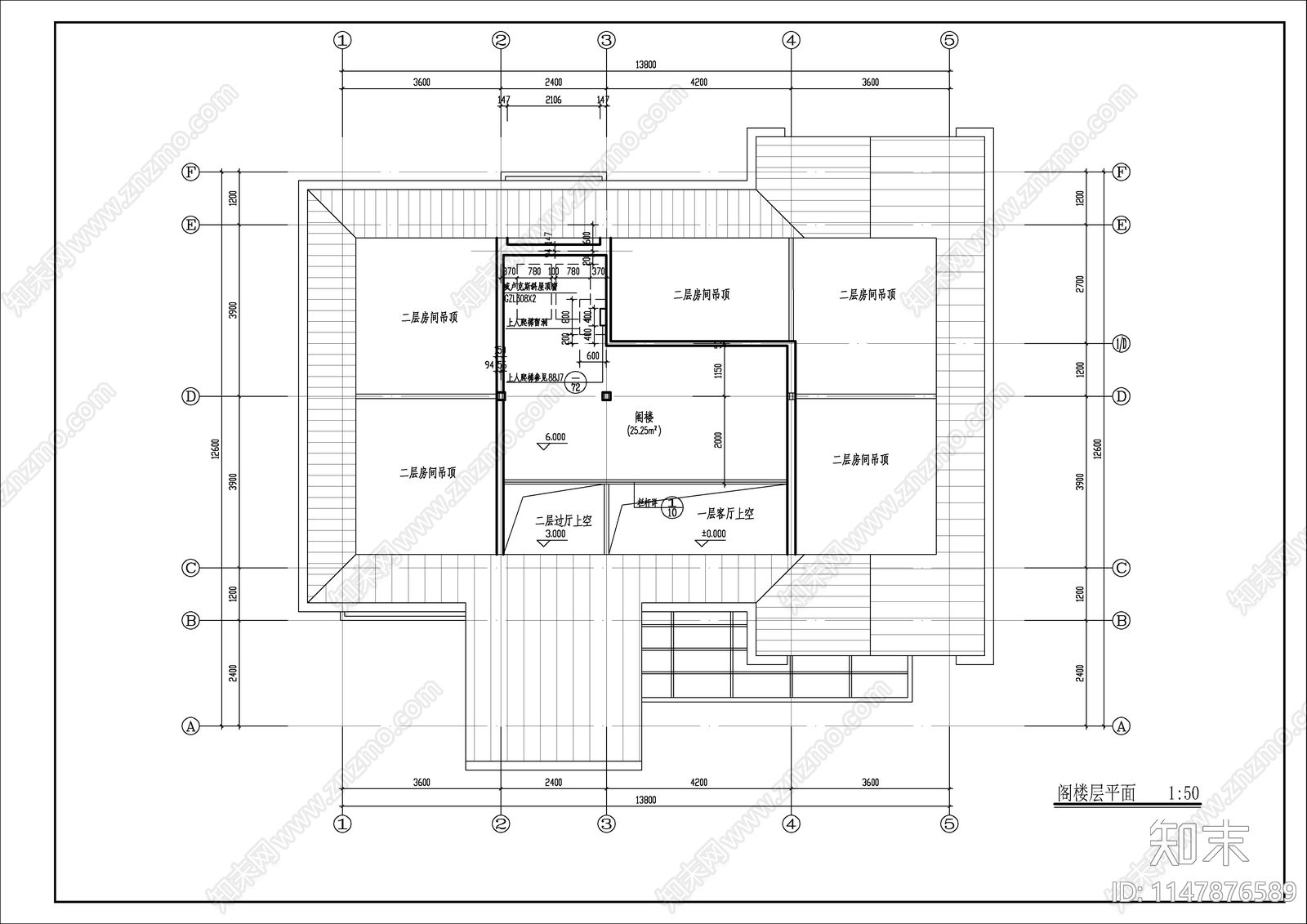 钢框架结构二层别墅建施图施工图下载【ID:1147876589】