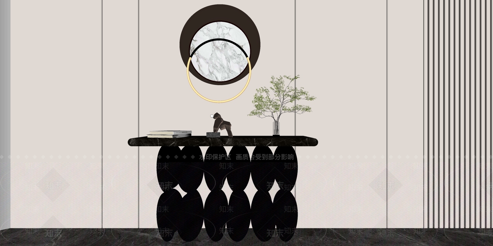 现代端景条案SU模型下载【ID:1147881087】