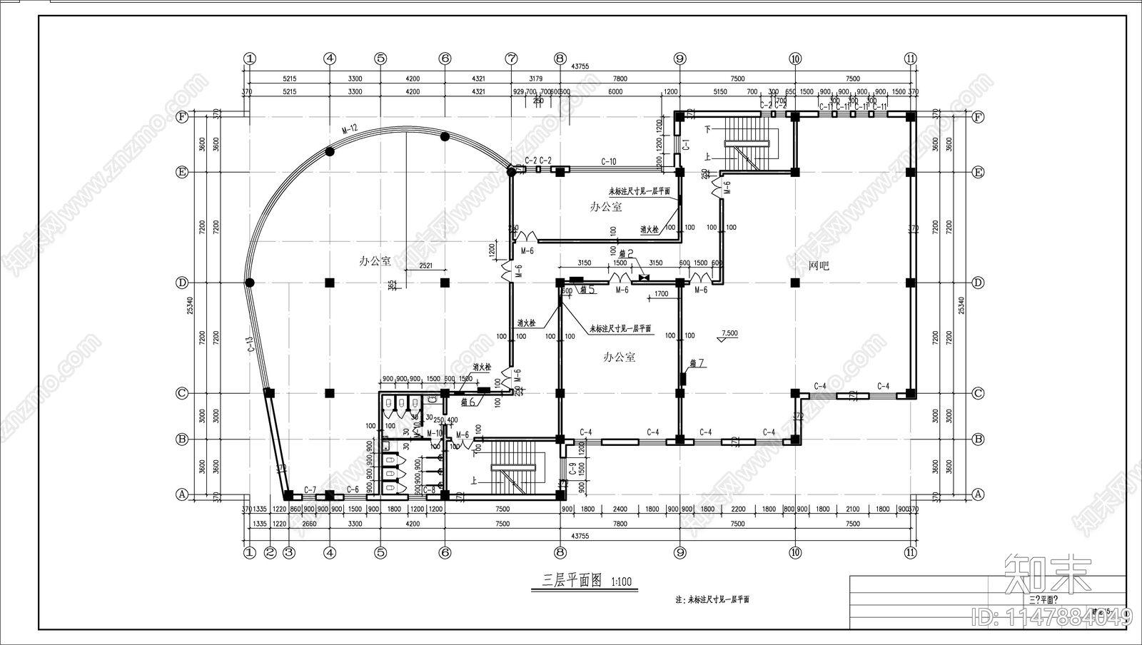 某会所建筑结构施工图cad施工图下载【ID:1147884049】