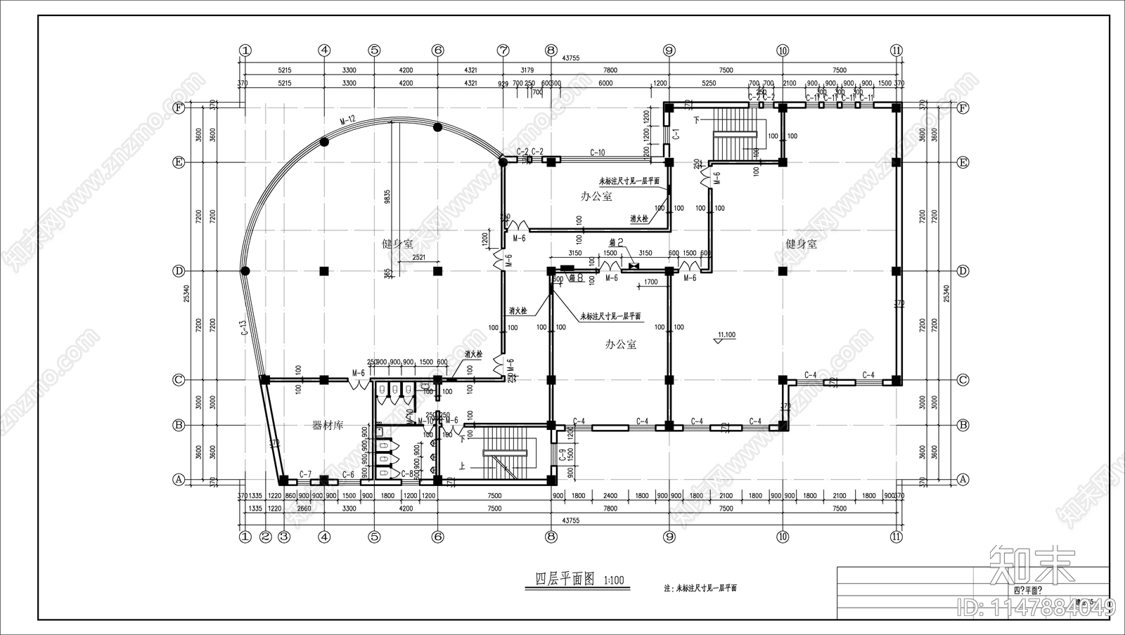 某会所建筑结构施工图cad施工图下载【ID:1147884049】