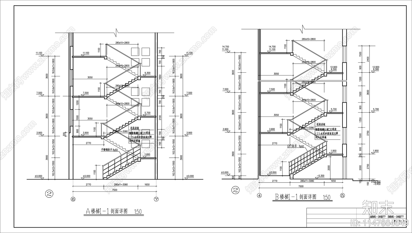 某会所建筑结构施工图cad施工图下载【ID:1147884049】