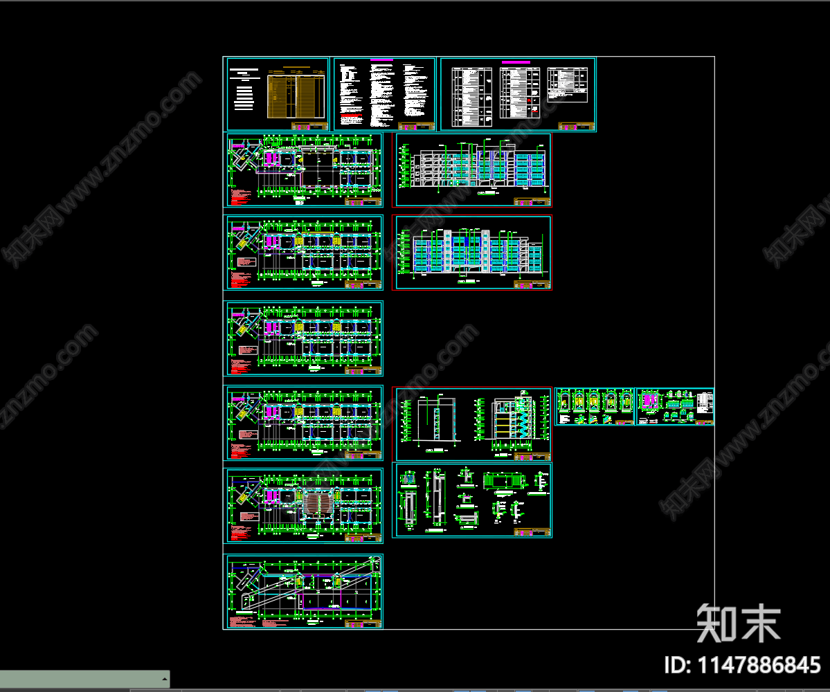 现代简约cad施工图下载【ID:1147886845】